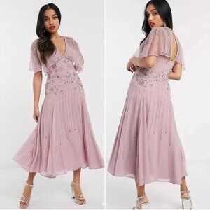 ASOS Petite Beaded Cape Dress